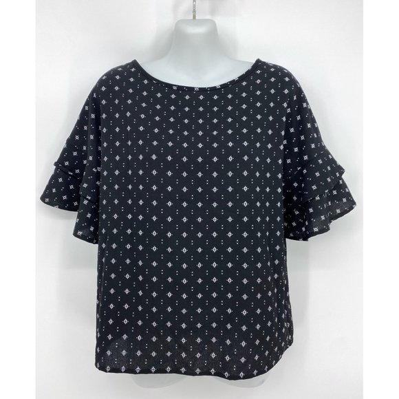 The Outfit Ruffle Bell Flutter Short Sleeve Blouse Top NEW WITH TAGS - Picture 1 of 4